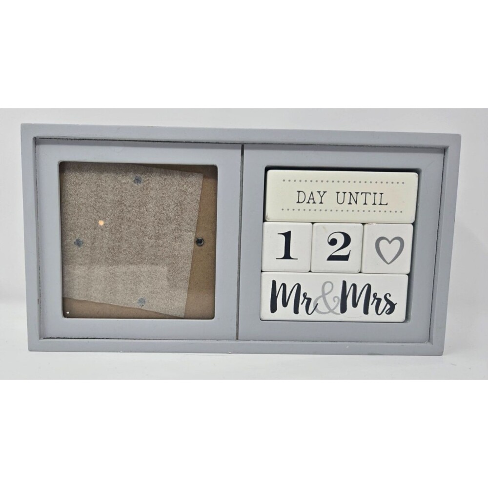 Malden Wedding Countdown Calendar Block Set 4x4 Photo Frame Mr&Mrs Gray